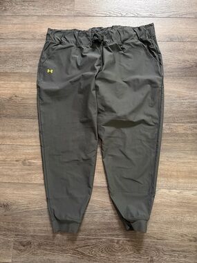 Under Armour Army Green Jogger Pants with Yellow Logo